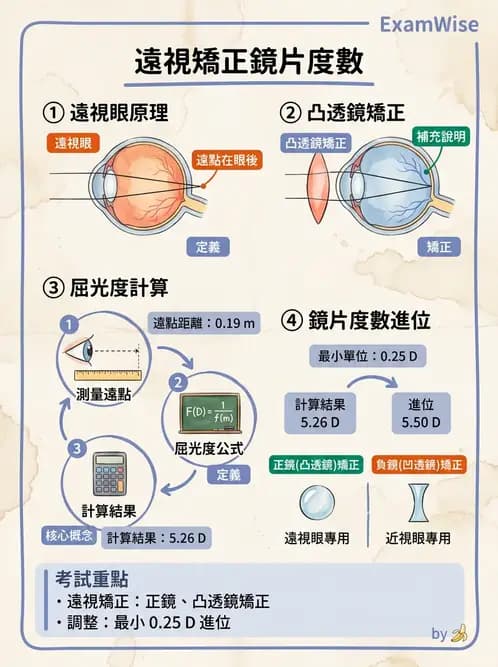 驗光生 - 近視與遠視的分類、成因及眼球光學基礎 - AI 圖文解析預覽