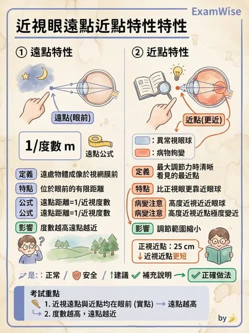 驗光生 - 近視與遠視的分類、成因及眼球光學基礎 - AI 圖文解析預覽