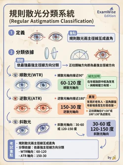 驗光生 - 散光分類、不等視與不等像 - AI 圖文解析預覽