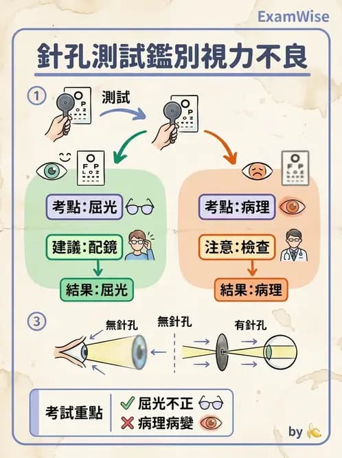 驗光生 - 針孔視力、色覺與視野篩檢 - AI 圖文解析預覽