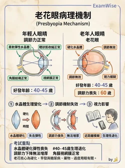 驗光生 - 老花眼基礎概念與調節幅度 - AI 圖文解析預覽