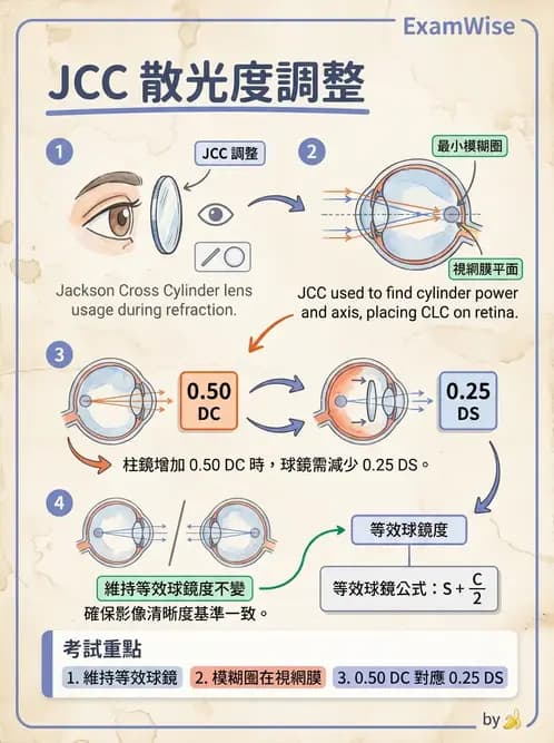 驗光生 - 傑克森交叉圓柱鏡與裂孔板操作 - AI 圖文解析預覽