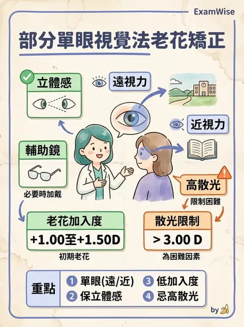 驗光生 - 單眼視覺法(Monovision)原理與驗配 - AI 圖文解析預覽
