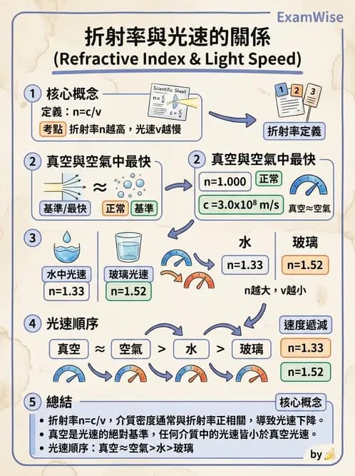 驗光生 - 光的折射定律、全反射與散射現象 - AI 圖文解析預覽