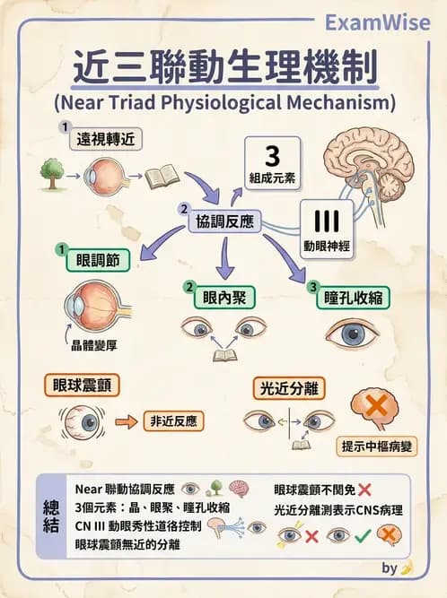 驗光生 - 眼球運動、內聚功能與瞳孔反應檢查 - AI 圖文解析預覽