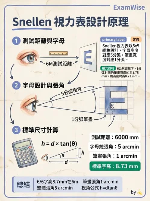 驗光生 - 視力表原理、記錄與對比敏感度 - AI 圖文解析預覽