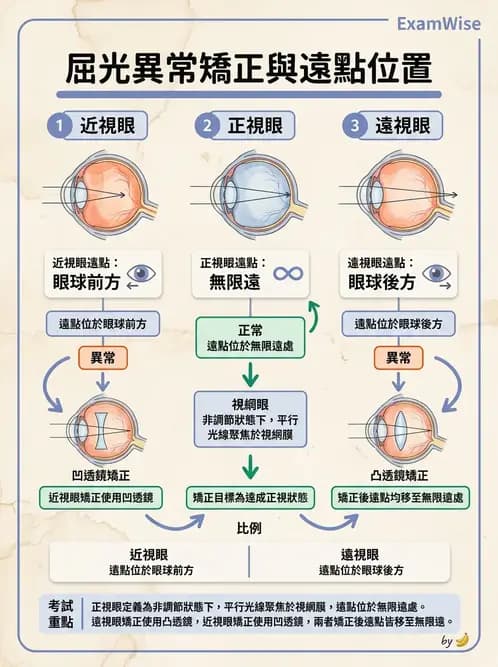 驗光生 - 近視與遠視的分類、成因及眼球光學基礎 - AI 圖文解析預覽