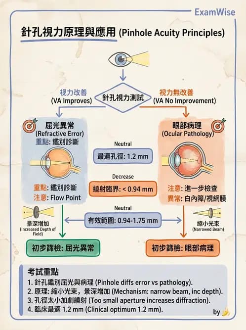 驗光生 - 針孔視力、色覺與視野篩檢 - AI 圖文解析預覽