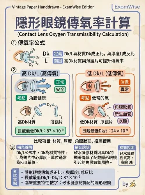 驗光生 - 鏡片材質特性與透氧性 - AI 圖文解析預覽