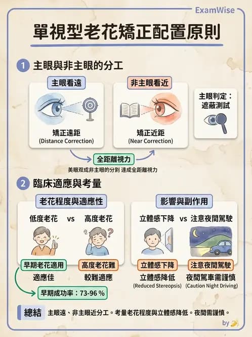 驗光生 - 單眼視覺法(Monovision)原理與驗配 - AI 圖文解析預覽