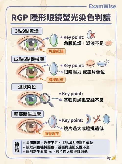 驗光生 - 硬式隱形眼鏡螢光染色評估與特殊臨床適應症 - AI 圖文解析預覽