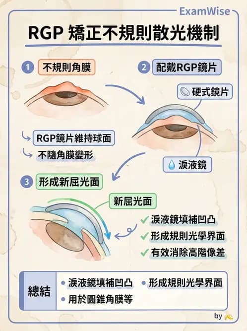 驗光生 - 硬式隱形眼鏡淚液鏡片效應與基弧光學 - AI 圖文解析預覽