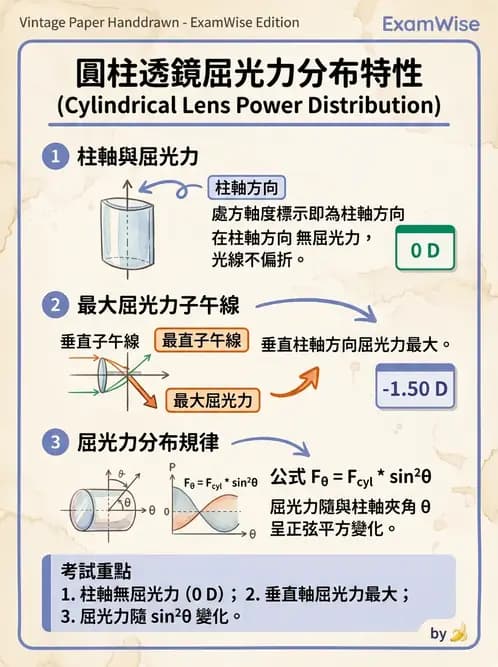 驗光生 - 光學十字讀寫與處方等效轉換 - AI 圖文解析預覽