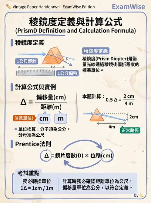 驗光生 - 稜鏡基本原理與光學 - AI 圖文解析預覽