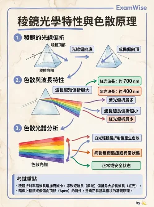 驗光生 - 稜鏡基本原理與光學 - AI 圖文解析預覽
