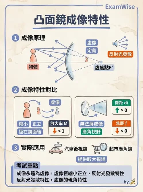 驗光生 - 薄透鏡成像特性與光線追跡 - AI 圖文解析預覽