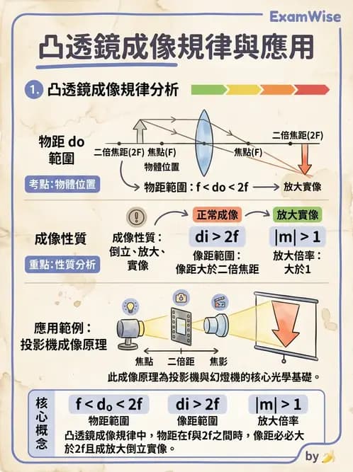 驗光生 - 薄透鏡成像特性與光線追跡 - AI 圖文解析預覽