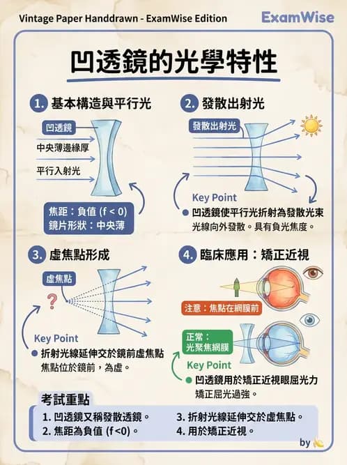 驗光生 - 薄透鏡成像特性與光線追跡 - AI 圖文解析預覽
