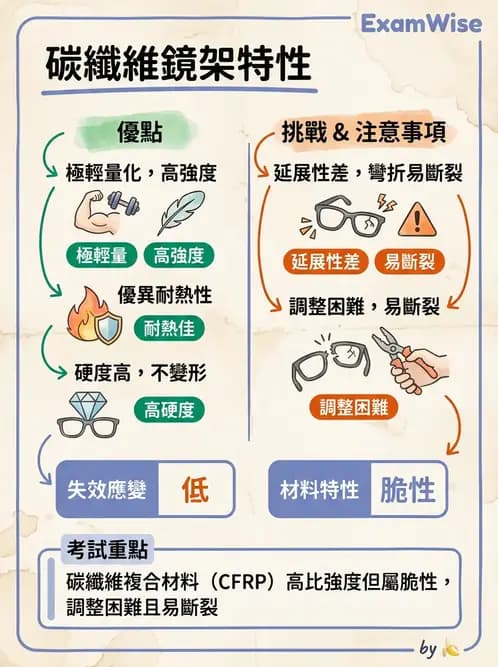 驗光生 - 鏡架材料、規格測量與特殊用途眼鏡 - AI 圖文解析預覽
