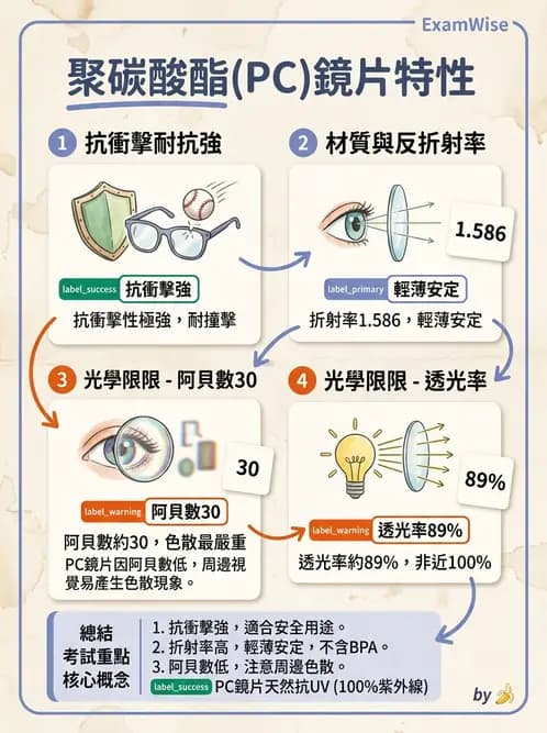 驗光生 - 鏡片材質特性與光學性質 - AI 圖文解析預覽