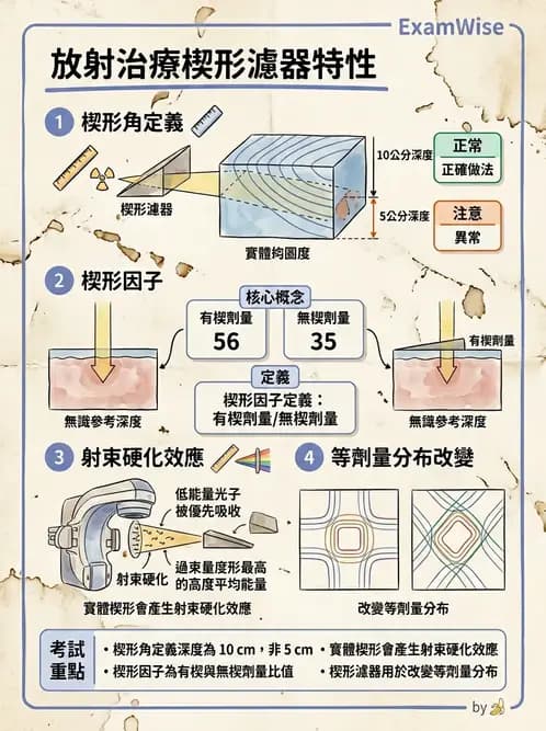 放射 - 射束幾何、照野設計與楔形濾器 - AI 圖文解析預覽