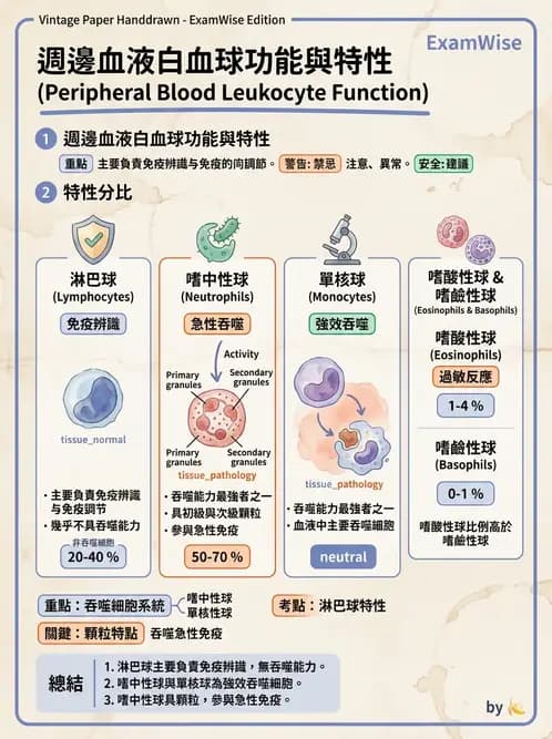 醫檢師 - 白血球生理與形態 - AI 圖文解析預覽