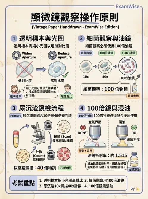 醫檢師 - 顯微鏡原理與操作 - AI 圖文解析預覽