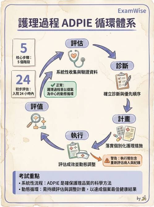 護理師 - 護理過程(評估至評值) - AI 圖文解析預覽