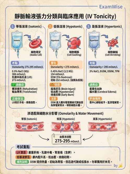護理師 - 靜脈輸液與電解質平衡 - AI 圖文解析預覽
