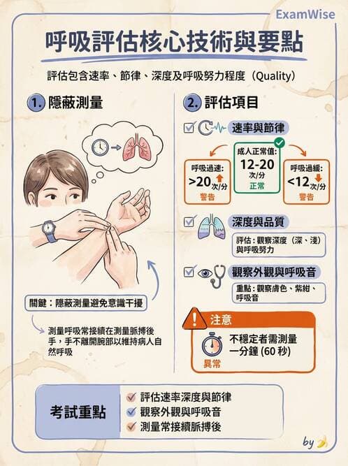 護理師 - 體溫與呼吸評估 - AI 圖文解析預覽