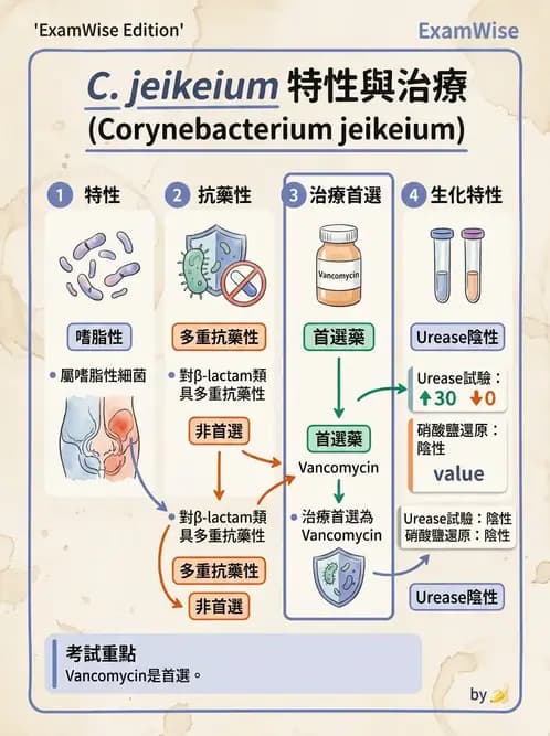 醫檢師 - 鏈球菌與其他革蘭氏陽性桿菌 - AI 圖文解析預覽