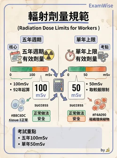 放射 - 劑量標準與防護原則 - AI 圖文解析預覽