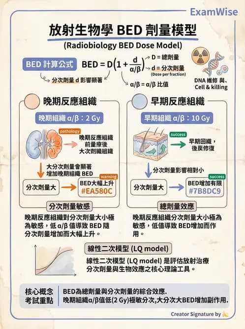 放射 - 時間劑量分次效應 - AI 圖文解析預覽