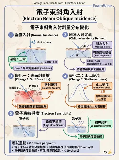放射 - 電子射束物理特性與劑量分布 - AI 圖文解析預覽
