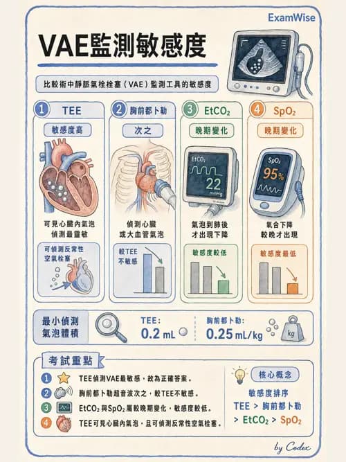 麻醉專護 - 靜脈空氣栓塞 - AI 圖文解析預覽