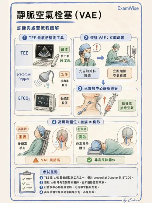 麻醉專護 - 靜脈空氣栓塞 - AI 圖文解析預覽
