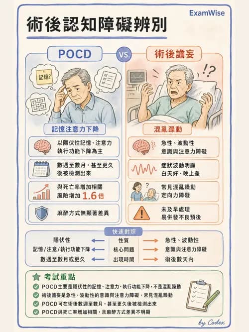 麻醉專護 - 術後譫妄與認知功能障礙 - AI 圖文解析預覽
