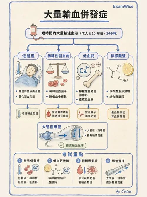 麻醉專護 - 體溫調節與大量輸血 - AI 圖文解析預覽