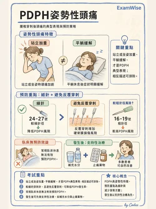 含PDPH - 脊髓與硬脊膜外麻醉 - AI 圖文解析預覽