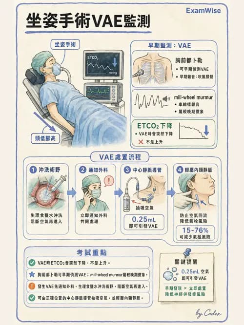 麻醉專護 - 靜脈空氣栓塞 - AI 圖文解析預覽