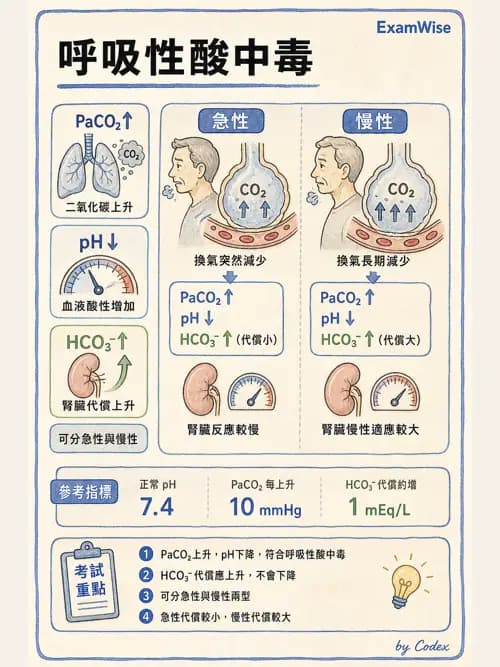 呼吸治療師 - 酸鹼平衡與腎臟生理 - AI 圖文解析預覽