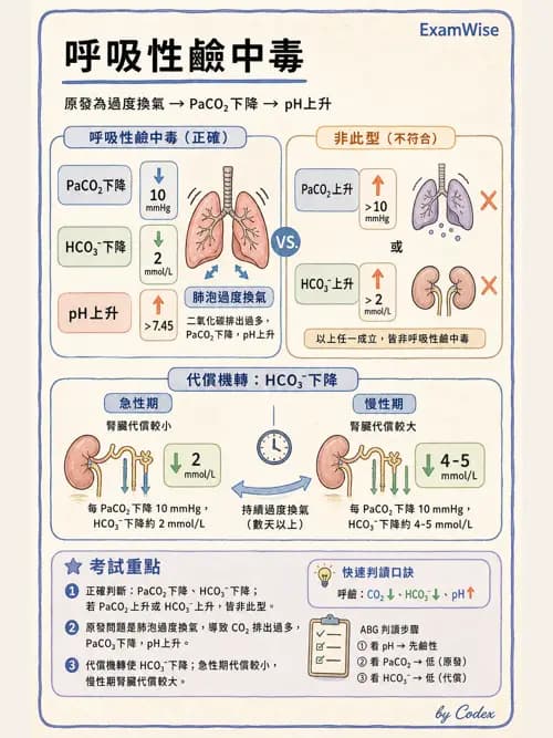 呼吸治療師 - 酸鹼平衡與腎臟生理 - AI 圖文解析預覽