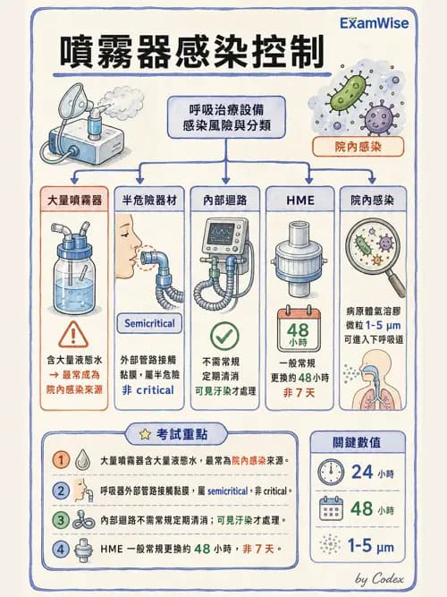 呼吸治療師 - 感染管制與職業安全 - AI 圖文解析預覽