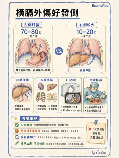 呼吸治療師 - 外力傷害與胸廓病變 - AI 圖文解析預覽