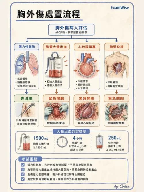 呼吸治療師 - 外力傷害與胸廓病變 - AI 圖文解析預覽
