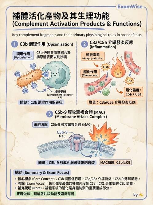護理師 - 免疫系統組成、抗原-抗體、補體、先天性免疫 - AI 圖文解析預覽