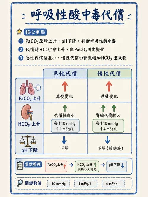 呼吸治療師 - 酸鹼平衡與腎臟生理 - AI 圖文解析預覽