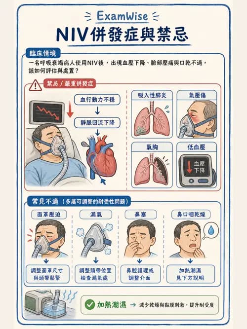 呼吸治療師 - 呼吸器併發症與感染 - AI 圖文解析預覽