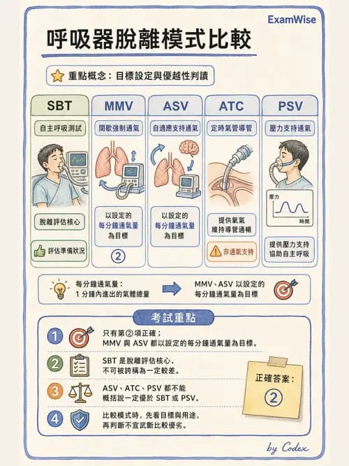 呼吸治療師 - 臨床設定、參數調整與脫離 - AI 圖文解析預覽