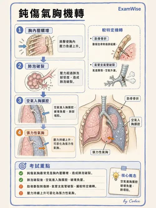 呼吸治療師 - 外力傷害與胸廓病變 - AI 圖文解析預覽